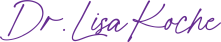 Dr. Lisa Koche Logo Purple Cursive